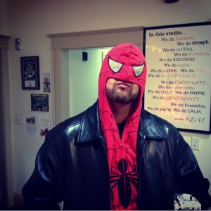 I got a Spider-Man hoodie for Christmas. Thanks @tvyogagirl @yogadebbie @laughingelephantyogausa!